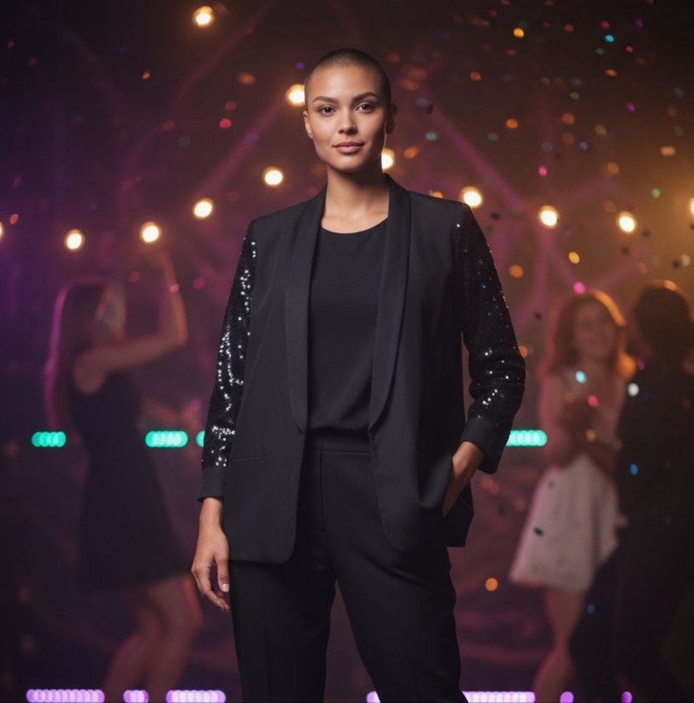ASOS Sequin Arms Party Event Blazer Plus Size